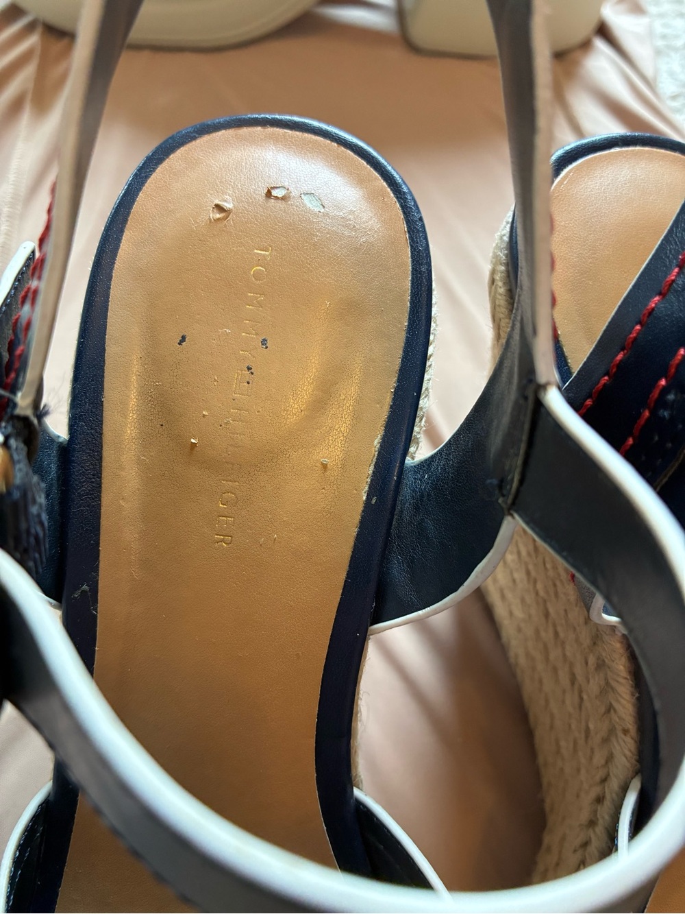 Tommy Hilfiger Navy Kinsey Sandal Wedge - Picture 11 of 11